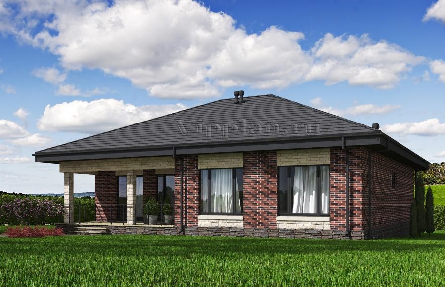 Проект одноэтажного дома с террасой